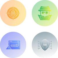 Bug Target and Hacker Icon vector