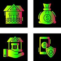 Natural Disaster and Money Bag Icon vector