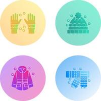 Winter Gloves and Winter Hat Icon vector