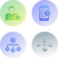 User and Bitcoin Mobile Icon vector