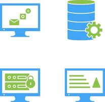 digital márketing y base de datos administración icono vector