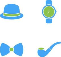 Hat and Watch Icon vector