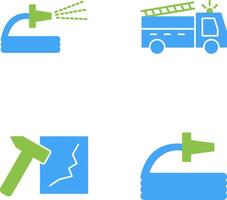 spraying water and fire truck Icon vector