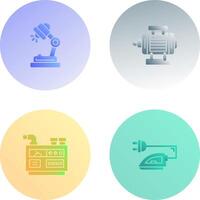 Desk Lamp and ELectric Motor Icon vector