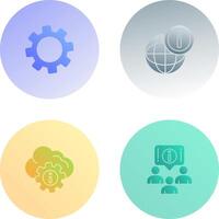 cogwheel and world Icon vector