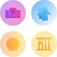 Firewall and Door Handle Icon vector