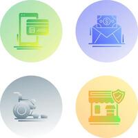 Cashless Payment and Mail Coin Icon vector