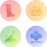 Rain Boots and Cycling Icon vector