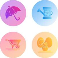 Umbrella and Watering Icon vector