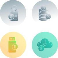 Not Accepted and Bitcoin Label Tag Icon vector