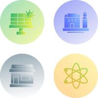 Solar Energy and Factory Icon vector