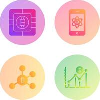 Bitcoin Chip and Mobile Icon vector