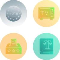 votar y televisión icono vector