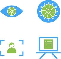 eye and optical diaphram Icon vector