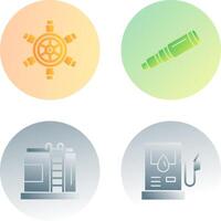 Ship Wheel and Binocular Icon vector