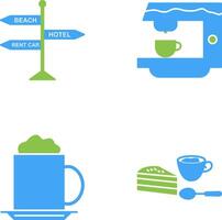 signboard and coffe machine Icon vector