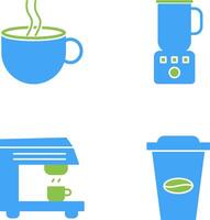 Hot Coffee and Coffee Blender Icon vector