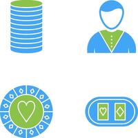 casino dealer and stack of coins Icon vector