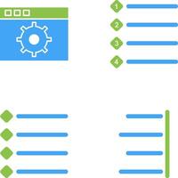 settings and numbered lists Icon vector