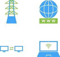 tower and world wide web Icon vector