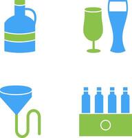 moon shine and beer glasses Icon vector