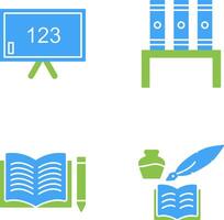 Classroom Board and Bookstand Icon vector