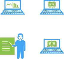 Online Stats and Online Study Icon vector