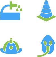 agua manguera y cono icono vector