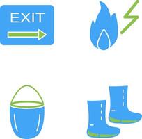 exit and electricity fire Icon vector