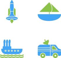 Rocket and Small Yacht Icon vector