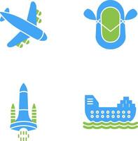 Landing Airplane and Dinghy Icon vector