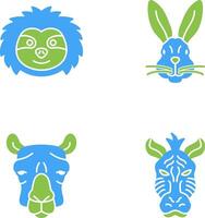 Sloth and Rabbit Icon vector