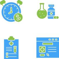 Clock and test tube Icon vector