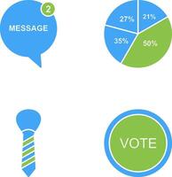 Message Bubbles and Pie Chart Icon vector