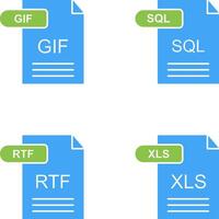 GIF and SQL Icon vector