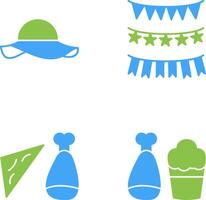 Garlands and Woman Hat Icon vector