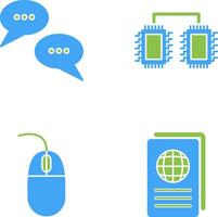 Conversation Bubbles and Processors Connected Icon vector