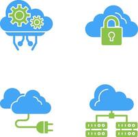 Cloud Comuting and Lock Icon vector