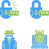 Unlock and Protect Icon vector