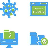 virus y error código icono vector