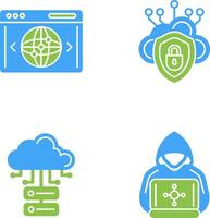 Cloud Security and Website Icon vector