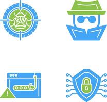 Bug Target and Hacker Icon vector