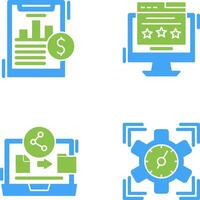 Financial Analytics and Webpage Icon vector
