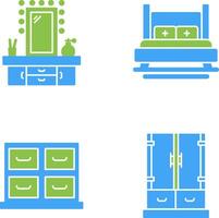 Dressing Table and Bed Icon vector