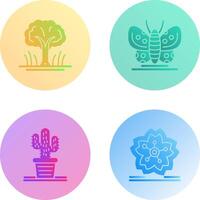 Tree and Butterfly Icon vector