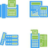 fax y calculador icono vector