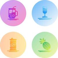 Iced Tea and Rainbow Drink Icon vector