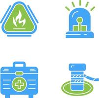 Caution Fire and Siren Icon vector