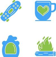 Skateboard and Mug Icon vector