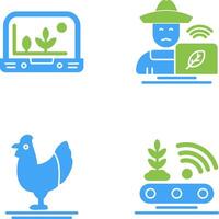 Smart Farm and Farmer Icon vector